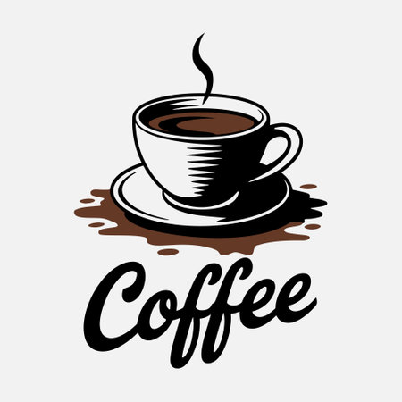 Coffee cup of drink with smoke. Design illustrationのイラスト素材