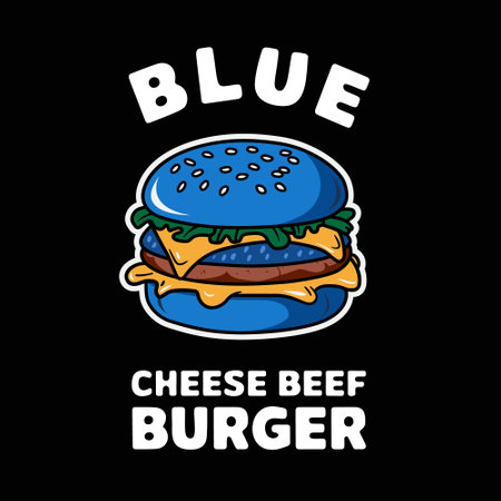 Blue cheeseburger vector design illustrationのイラスト素材