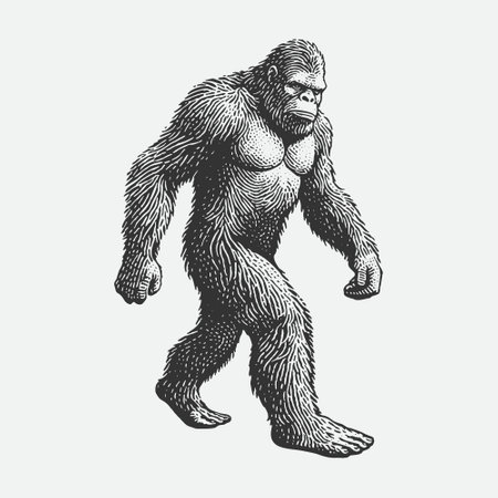 Walking gorilla kingkong design illustration.