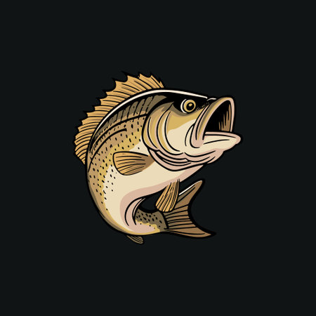 A fish jumping out of the water.のイラスト素材