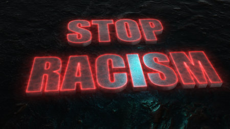 Stop racism animated text stop racism laser strokeの写真素材