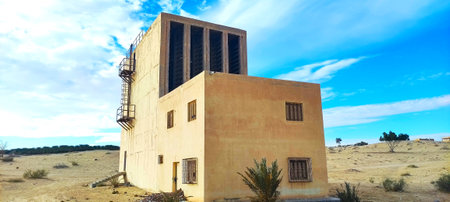 Abandoned hydroelectric station in the desert. Tozer, Tunisiaの写真素材