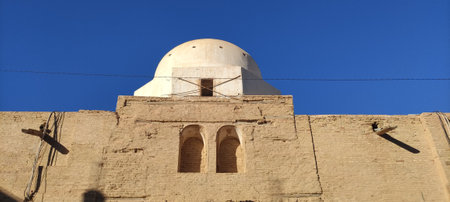 The building is in Tunisian style. Interesting architectural style. Tozeur, Tunisia. 2023の写真素材