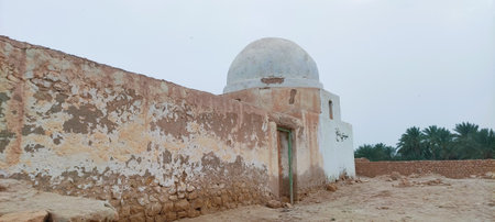 An ancient mosque in an abandoned city in Tunisiaの写真素材