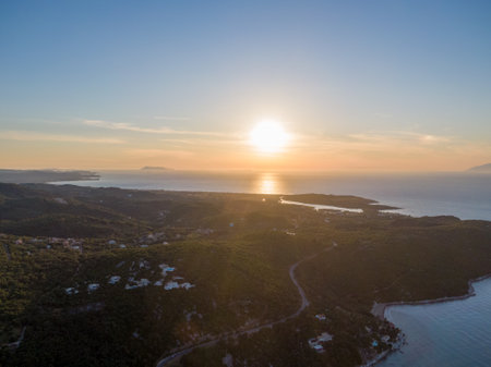 Sunset over Coastal Landscapeの写真素材