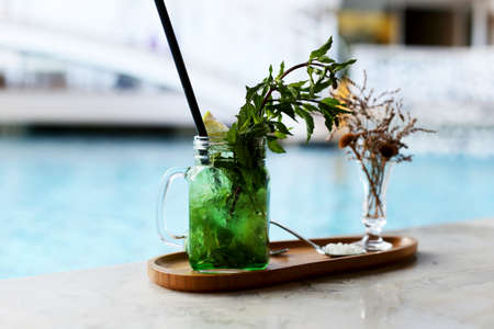 Drinking On The Swimming Pool Barの写真素材