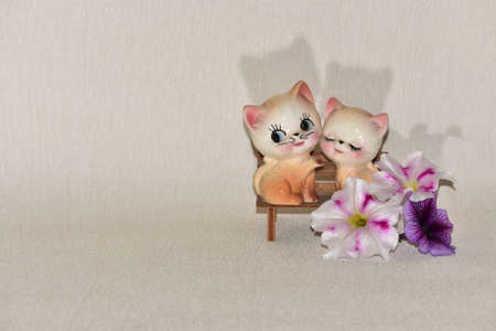 Kittens and flowersの写真素材