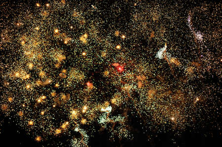 Bright lights in the night skyの写真素材