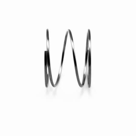 Close up of a steel spring isolated on white background.の写真素材