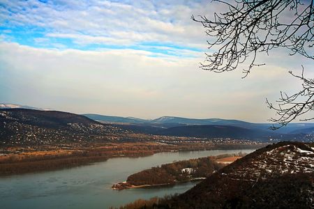 Photo of the panoramic view of magnificent mountainsの写真素材