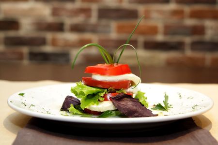 Image of a traditional italian caprese on plate