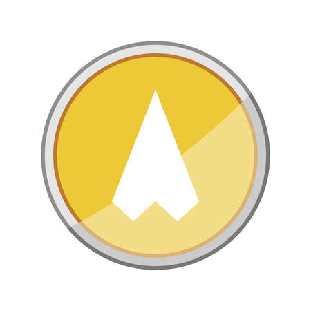 Modern gold coin with abstract ornament in the middleのイラスト素材