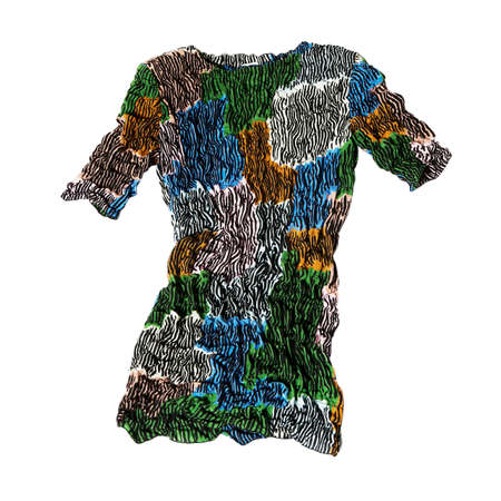 Bright t-shirt isolated on whiteの写真素材