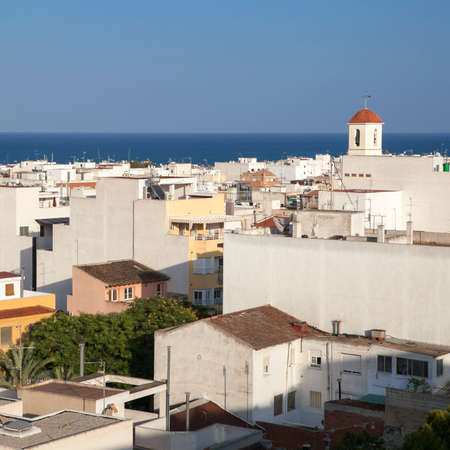 GUARDAMAR DEL SEGURA, SPAIN - JULY 3, 2013:  Guardamar is a municipality of the province of Alicante located at the mouth of the river Segura in southern Valencia, Spain. Old villas.のeditorial素材