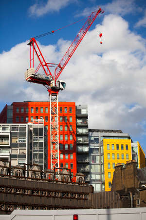 LONDON, UK - JULY 25 2015: Bright-coloured facade of the modern Central Saint Giles mixed-use development in London, England.のeditorial素材