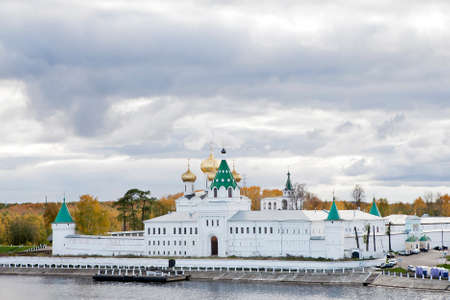 KOSTROMA, RUSSIA - SEPTEMBER 16, 2016: View of the Ipatievsky Monastery cloudy September day Cradle...