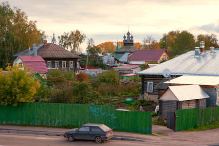 KOSTROMA, RUSSIA - SEPTEMBER 14, 2016: View of Kostroma town, Russia, from the Volga river. Kostroma is a popular touristic town situated on the Volga river, a town from the "golden ring" list.のeditorial素材
