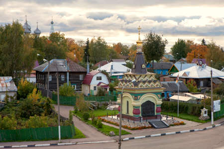 KOSTROMA, RUSSIA - SEPTEMBER 14, 2016: View of Kostroma town, Russia, from the Volga river. Kostroma is a popular touristic town situated on the Volga river, a town from the "golden ring" list.のeditorial素材
