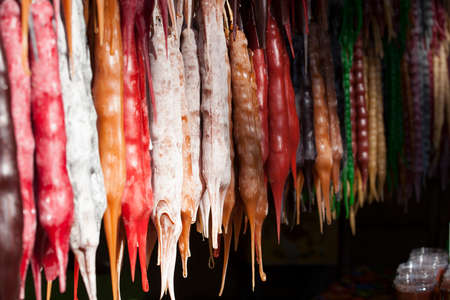 Churchkhela at the street market in Georgiaの写真素材