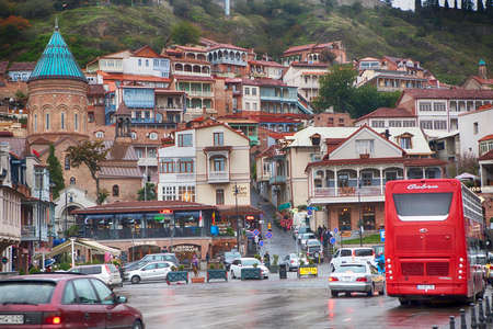 TBILISI, GEORGIA, 16 AUGUST, 2016: View of Tbilisi Old town Sololakiのeditorial素材