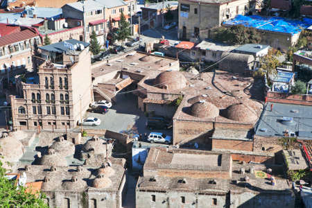TBILISI, GEORGIA - November 04, 2016 : Tbilisi city center aerial view from Narikala Fortress, Georgiaのeditorial素材
