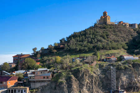 TBILISI, GEORGIA, 16 AUGUST, 2016: Medieval castle of Narikala and Tbilisi city overview, Republic of Georgia, Caucasus regionのeditorial素材