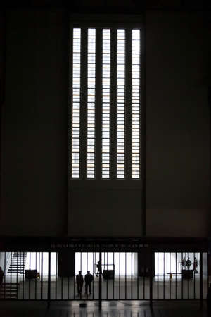 LONDON, UK - APRIL 22, 2017: Windows in Tate Modern in the Backlight