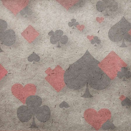Clubs, diamonds, hearts, peak paper-craft texture backgroundの写真素材