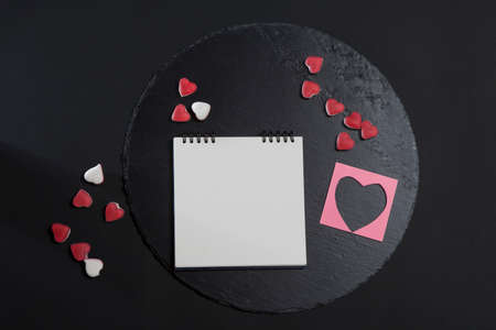 Marmalade heart on the black backgroundの写真素材