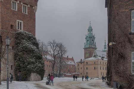 Krakow, Poland - February 12, 2018 Wawel Royal Castle On Wawel Hill