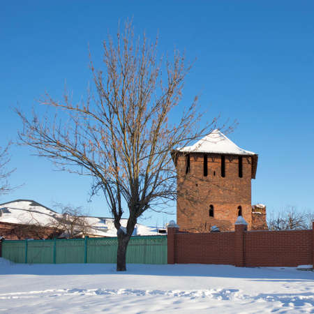 Water tower in the Old Town in Kolomna, Russia.の写真素材