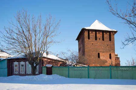 Water tower in the Old Town in Kolomna, Russiaの写真素材