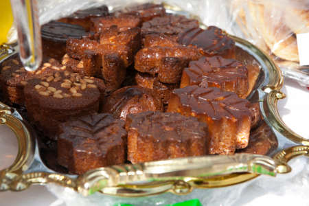 the brown Chocolate chips cookies, close upの写真素材