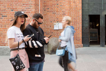 WARSAW, POLAND - April 08, 2018 XI Katyn March Shadow. In connection with the 78th anniversary of the Katyn Massacre.のeditorial素材