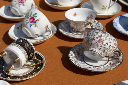 WARSAW, POLAND - April 08, 2018 Street flea market of old things and antiques in the old districtのeditorial素材