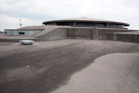 Muiden , Holland - 14 April 2018 Forteiland Pampus or Fort Pampus Island, artificial island in the IJmeer, Province of North-Holland, Netherlandsのeditorial素材