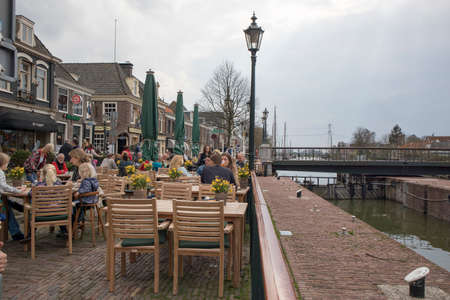 Muiden , Holland - 14 April 2018 Old building in small village Muidenのeditorial素材