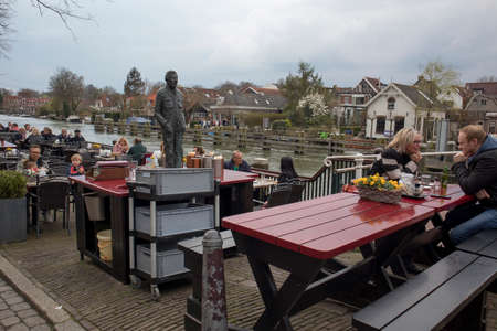 Muiden , Holland - 14 April 2018 Old building in small village Muidenのeditorial素材
