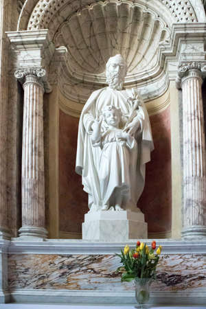 Poznan, Poland, April 30, 2018: Interior of Saint Peter and Paul Archicathedral Basilica on Ostrow Tumski island in Poznan, Poland.のeditorial素材