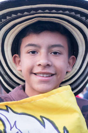 Moscow, RUSSIA - June 12, 2018: Football fans arrived in Moscow for the World Cup. portraits of Mexican fans in sombreroのeditorial素材