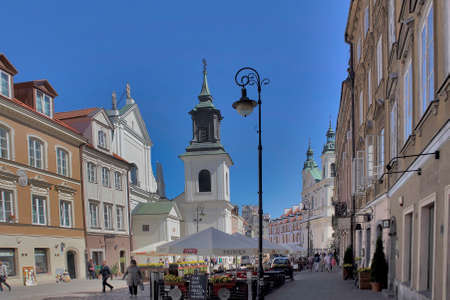 WARSAW, POLAND - June 28, 2018: St. Hyacinth's Church is a baroque building, formerly a churchのeditorial素材