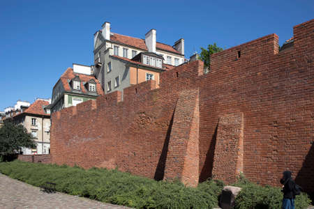 Warsaw, Poland - June 20, 2018: Historic Warsaw Barbican in the Warsaw Old Town.のeditorial素材