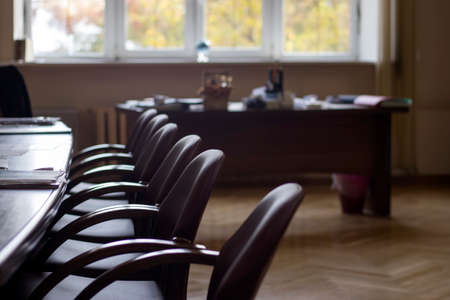fragment of the boss's office with chairsの写真素材