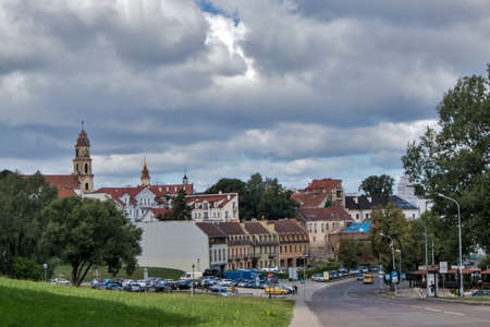 Vilnius, Lithuania - April 16, 2019 . Aerial view of the city from Artillery Bastion (Basteja)のeditorial素材