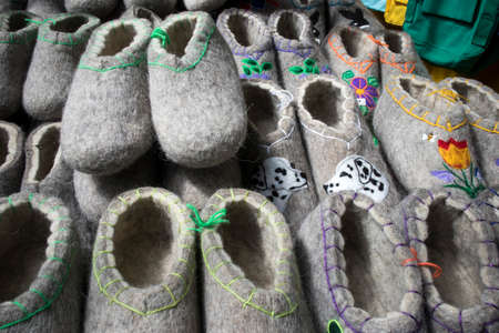 UGLICH, Russia, - 26 July 2020, Counters with the Russian national souvenirs at a fair of folk artのeditorial素材