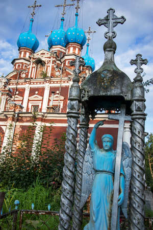 Ustyuzhna, Vologda region, Russia - 27 July 2020, The church of Kazanskoy Ikony Bozh'yey Materi. Church of our lady of Kazan in Ustyuzhna, Vologda region, Russiaのeditorial素材