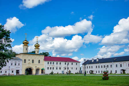 Tikhvin, Russia - July 29, 2020, The Tikhvin Monastery of the Dormition of the Mother of God