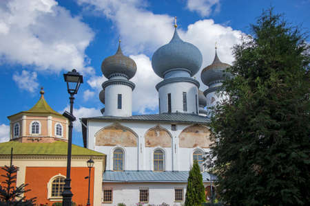 Tikhvin, Russia - July 29, 2020, The Tikhvin Monastery of the Dormition of the Mother of Godのeditorial素材