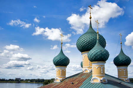 UGLICH, Russia, - 26 July 2020, Transfiguration Cathedral. Cathedral is main temple of City, very well restored and maintained, ancient Icons inside as well for the painting "Transfiguration"のeditorial素材