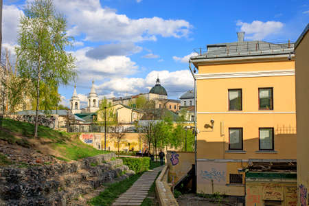 Moscow, Russia - 08 May, 2021, View of old Moscow from Gorka parkのeditorial素材